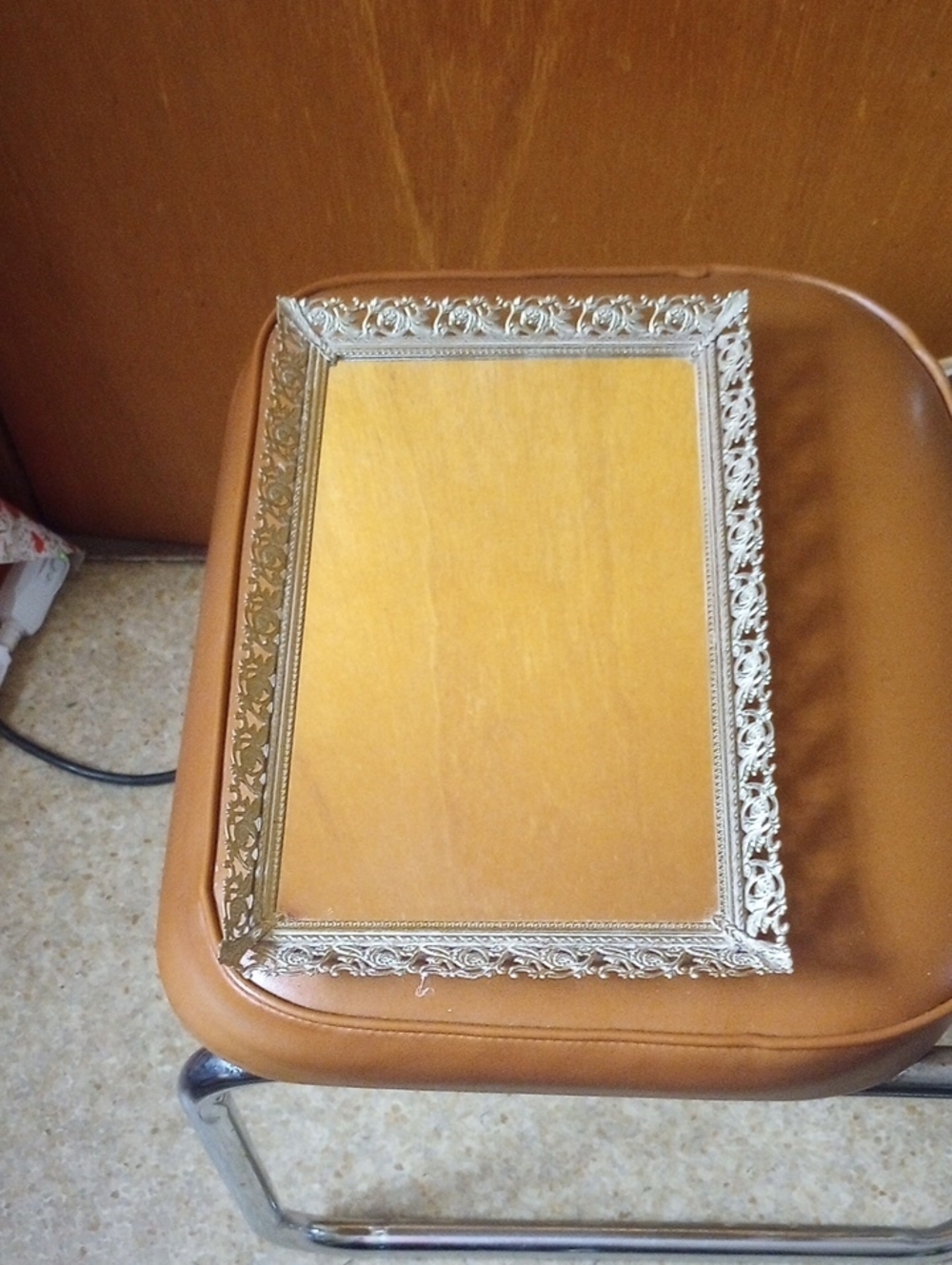 Classic Traditional Vintage 14.5 x 9.5 In Mirrored Vanity Tray w/ Ornate Design